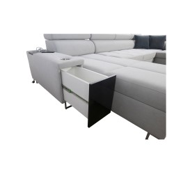 Orbix X U-Shaped Sectional Sofa with Sleeping Function and USB Port | Plecionka, Sawana 25 | Living Room Furniture