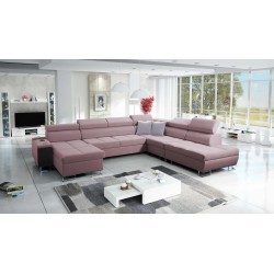 Sofá esquinero en forma de U Orbix X con función de cama y puerto USB | Tejido, Sawana 61 | Muebles para sala de estar