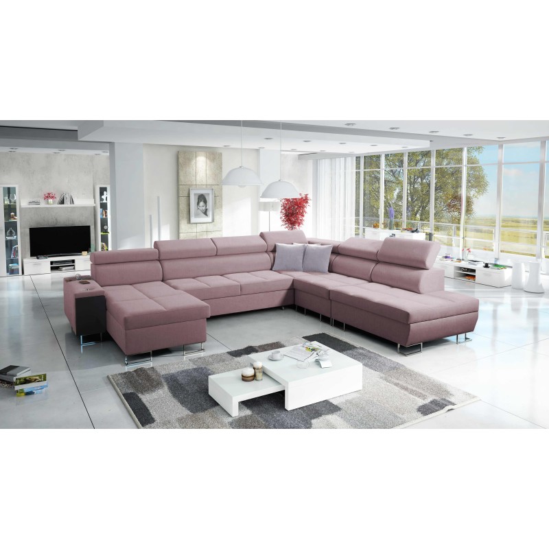 U-förmiges Ecksofa Orbix X mit Schlaffunktion und USB-Anschluss | Geflecht, Sawana 61 | Wohnzimmermöbel U-förmiges Ecksofa Orbix X mit Schlaffunktion und USB-Anschluss | Geflecht, Sawana 61 | Wohnzimmermöbel