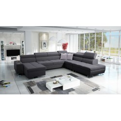 U-förmiges Ecksofa Orbix X mit Schlaffunktion und USB-Anschluss | Geflecht, Sawana 96 | Wohnzimmermöbel