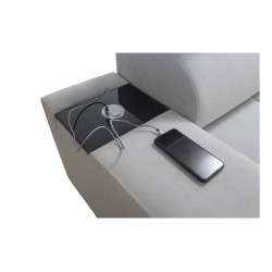 U-förmiges Ecksofa Orbix X mit Schlaffunktion und USB-Anschluss | Geflecht, Sawana 96 | Wohnzimmermöbel