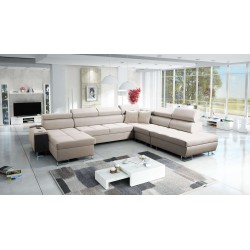 U-förmiges Ecksofa Orbix X mit Schlaffunktion und USB-Anschluss | Samt, Ultario Velvet 2979 | Wohnzimmermöbel