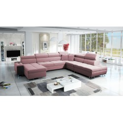 Sofá esquinero en forma de U Orbix X con función de cama y puerto USB | Terciopelo, Ultario Velvet 2955 | Muebles de salón