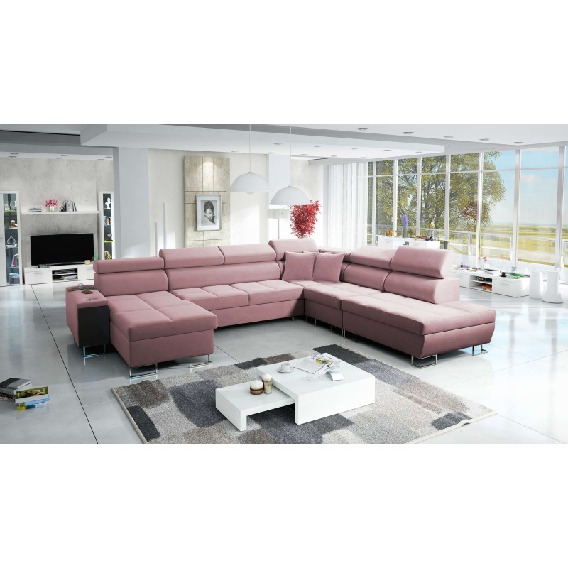 U-förmiges Ecksofa Orbix X mit Schlaffunktion und USB-Anschluss | Samt, Ultario Velvet 2955 | Wohnzimmermöbel U-förmiges Ecksofa Orbix X mit Schlaffunktion und USB-Anschluss | Samt, Ultario Velvet 2955 | Wohnzimmermöbel