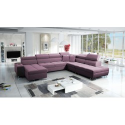 U-förmiges Sofa Orbix X mit Schlaffunktion und USB-Anschluss | Samt, Ultario Velvet 2961 | Wohnzimmermöbel