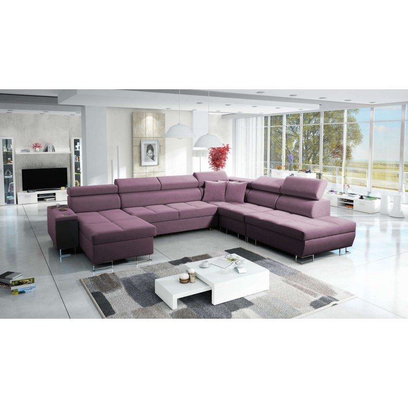 U-förmiges Sofa Orbix X mit Schlaffunktion und USB-Anschluss | Samt, Ultario Velvet 2961 | Wohnzimmermöbel U-förmiges Sofa Orbix X mit Schlaffunktion und USB-Anschluss | Samt, Ultario Velvet 2961 | Wohnzimmermöbel