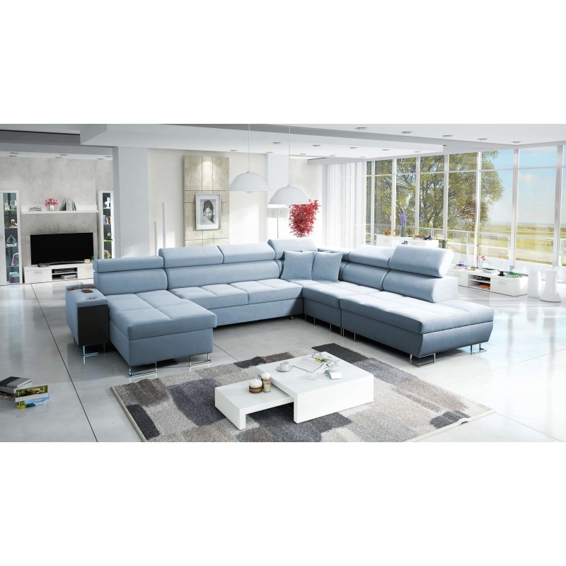 U-förmiges Sofa Orbix X mit Schlaffunktion und USB-Anschluss | Samt, Ultario Velvet 2960 | Wohnzimmermöbel U-förmiges Sofa Orbix X mit Schlaffunktion und USB-Anschluss | Samt, Ultario Velvet 2960 | Wohnzimmermöbel