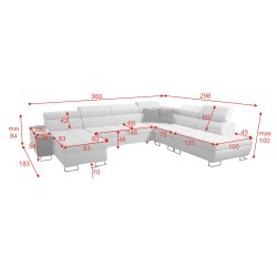 U-förmiges Sofa Orbix X mit Schlaffunktion und USB-Anschluss | Samt, Ultario Velvet 2960 | Wohnzimmermöbel U-förmiges Sofa Orbix X mit Schlaffunktion und USB-Anschluss | Samt, Ultario Velvet 2960 | Wohnzimmermöbel