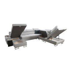 U-förmiges Sofa Orbix X mit Schlaffunktion und USB-Anschluss | Samt, Ultario Velvet 2960 | Wohnzimmermöbel U-förmiges Sofa Orbix X mit Schlaffunktion und USB-Anschluss | Samt, Ultario Velvet 2960 | Wohnzimmermöbel