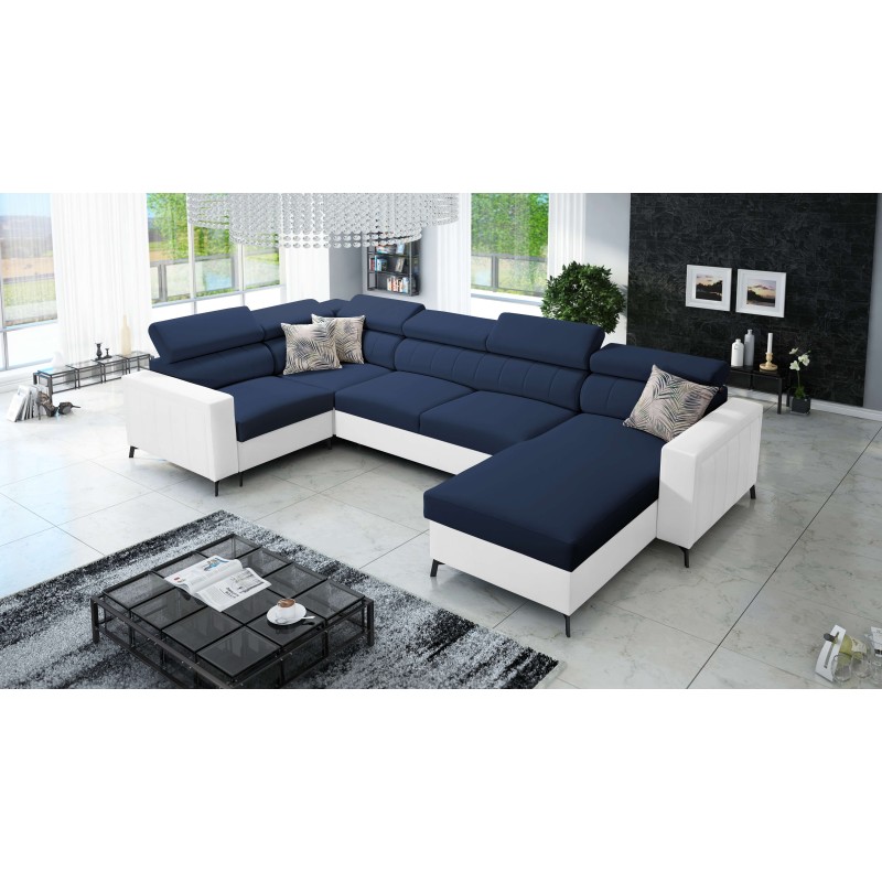 Sofá esquinero en forma de U Arco V Mini con función de cama, ajustable.