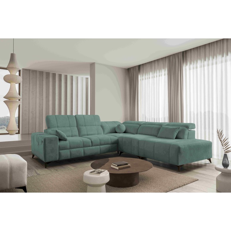 Sofá Esquinero de Lujo Ballagio IX con función de cama Plecionka, Spring 1116