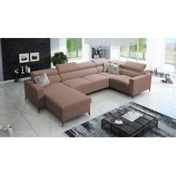U-förmiges Ecksofa Arco V Mini mit Schlaffunktion, verstellbar