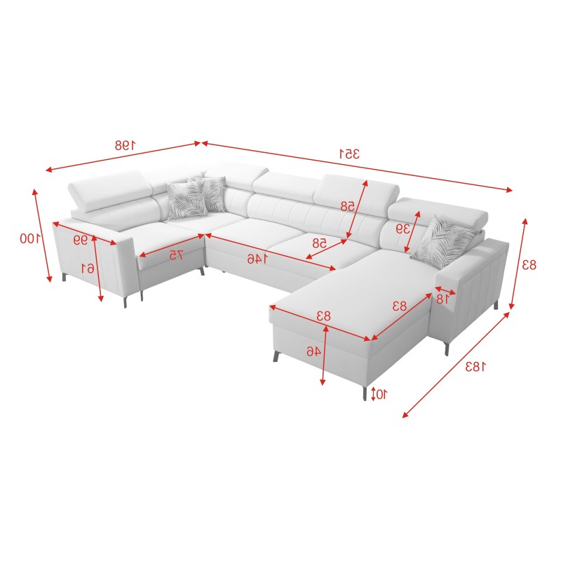 U-förmiges Ecksofa Arco V Maxi - luxuriöser Komfort und Multifunktionalität U-förmiges Ecksofa Arco V Maxi - luxuriöser Komfort und Multifunktionalität
