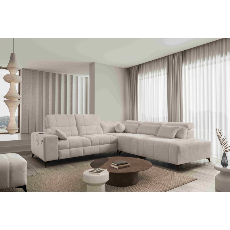 Sofá Esquinero de Lujo Ballagio IX con función de cama Plecionka, Spring 1108