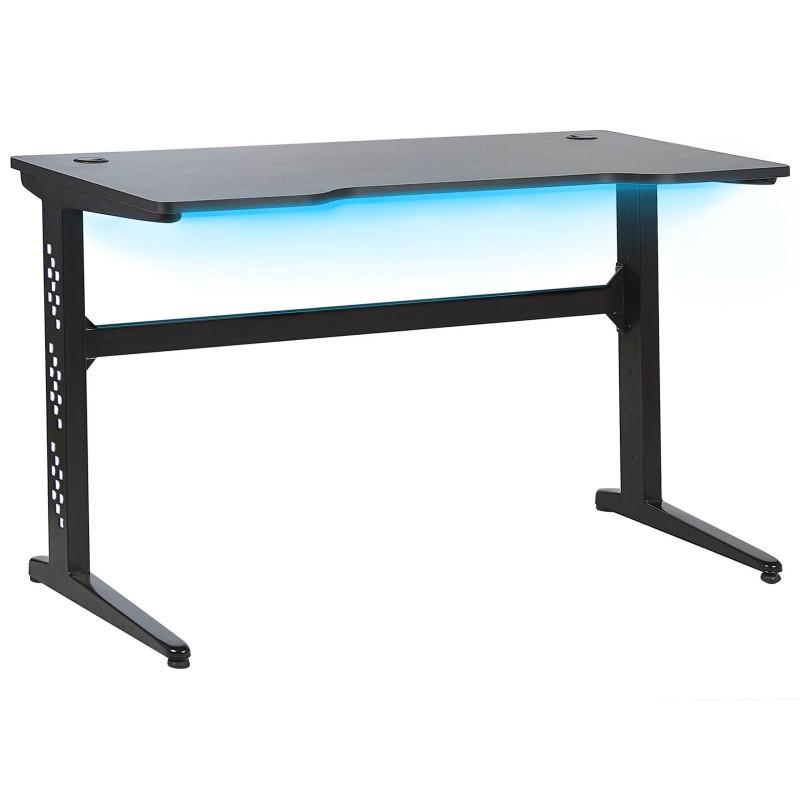 Biurko gamingowe RGB LED 120 x 60 cm czarne DEXTER