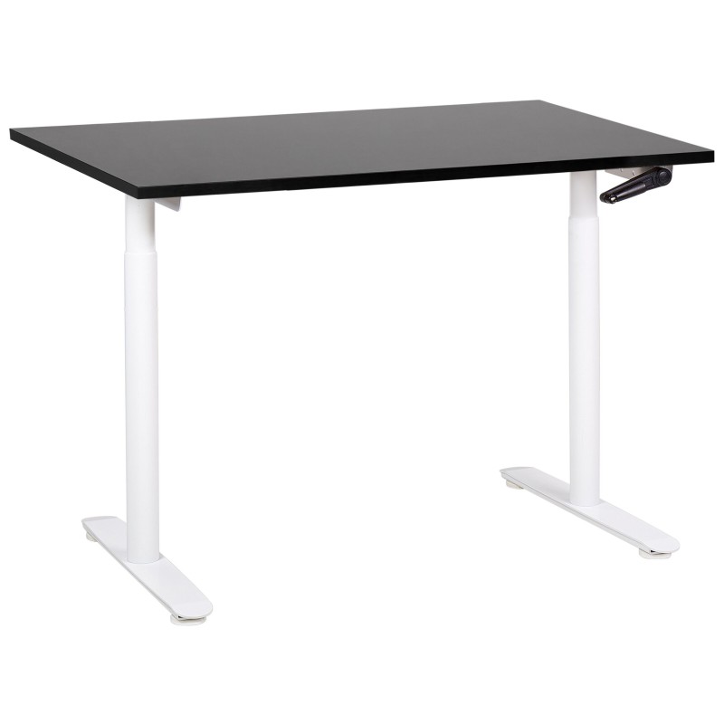 Biurko regulowane manualnie 120 x 72 cm czarno-białe DESTINAS