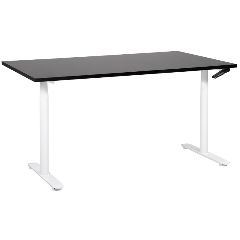 Biurko regulowane manualnie 160 x 72 cm czarno-białe DESTINAS