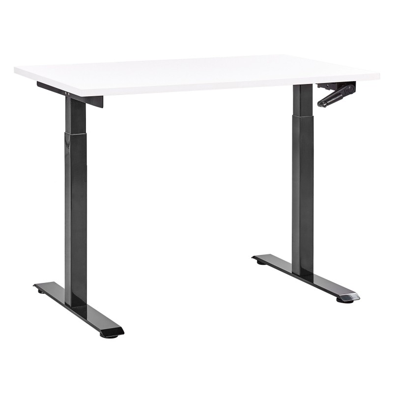 Biurko regulowane manualnie 120 x 72 cm biało-czarne DESTINES