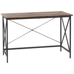 Biurko 115 x 60 cm ciemne drewno z czarnym FUTON Biurko 115 x 60 cm ciemne drewno z czarnym FUTON