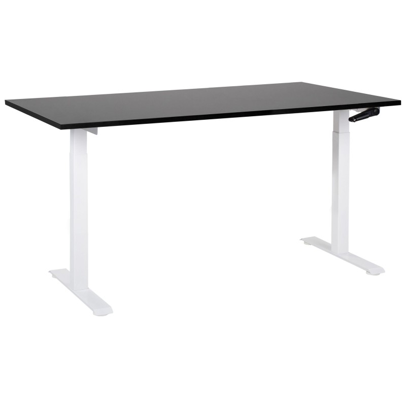 Biurko regulowane manualnie 160 x 72 cm czarno-białe DESTINES
