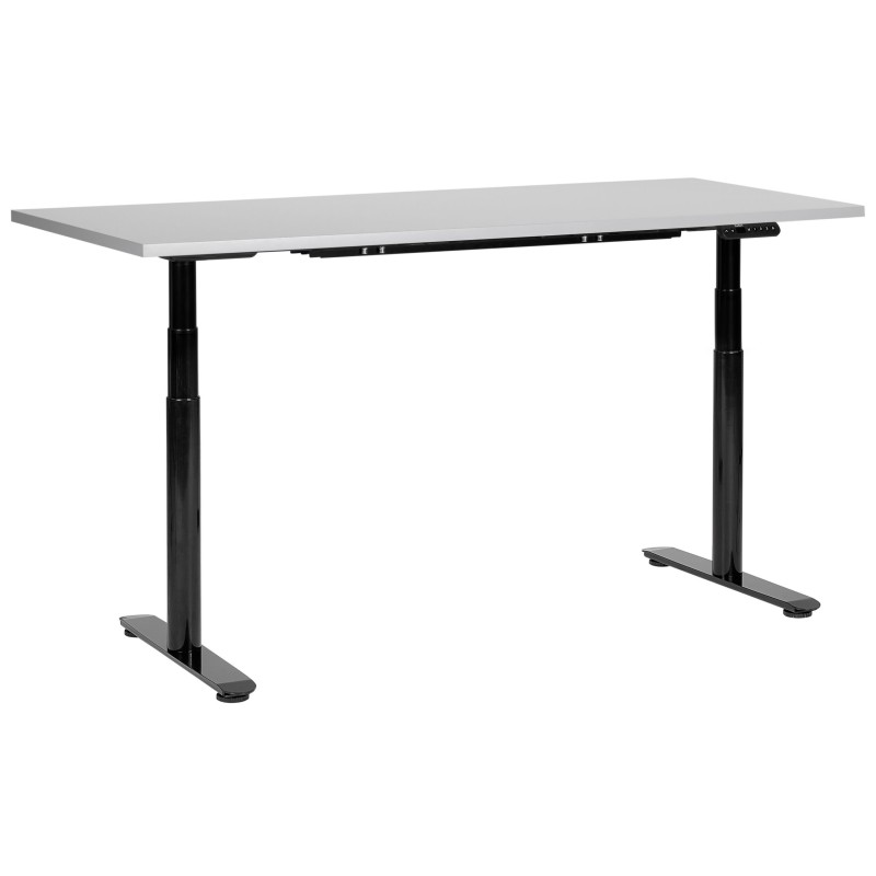 Biurko regulowane elektrycznie 160 x 72 cm szaro-czarne DESTINAS