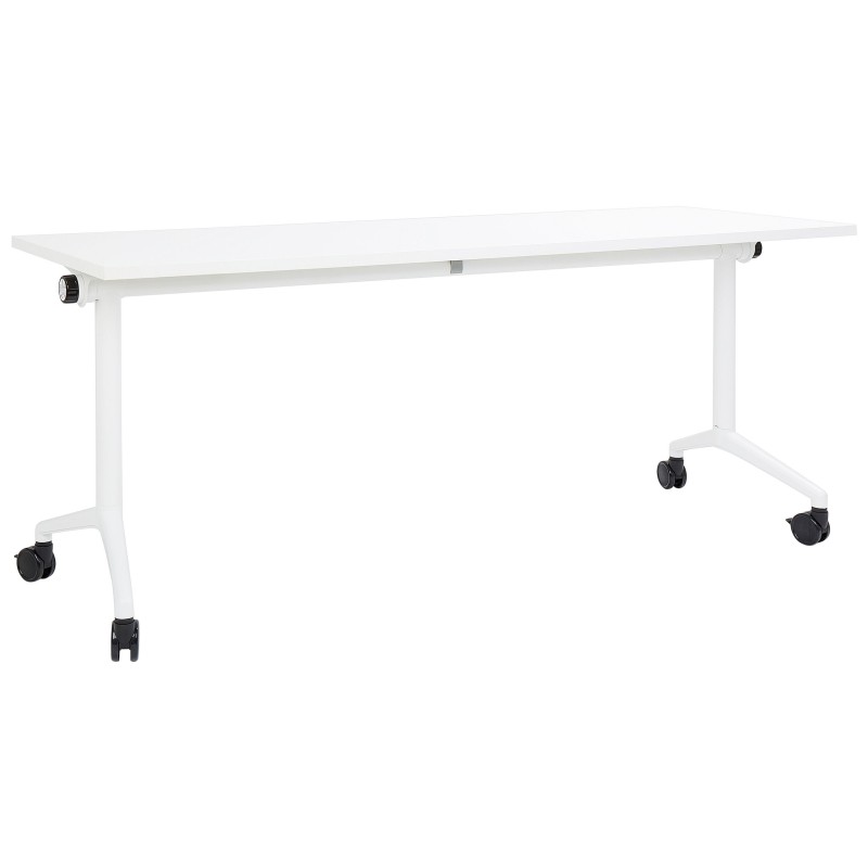 Biurko składane z kółkami 180 x 60 cm białe CAVI