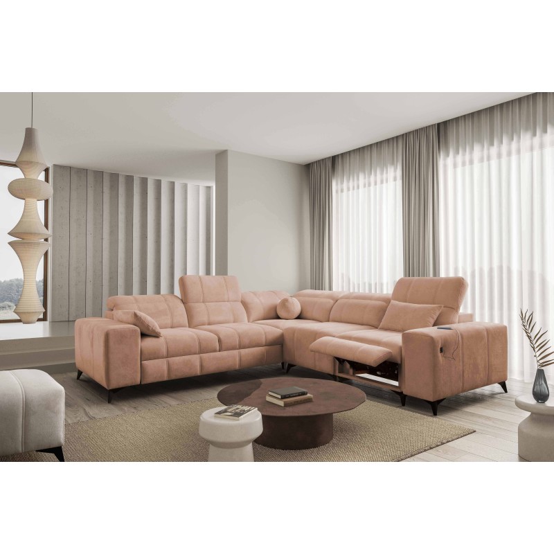 Ballagio III Mix corner sofa with sleeping and relaxation function | Highest quality woven fabric, Spring 1112