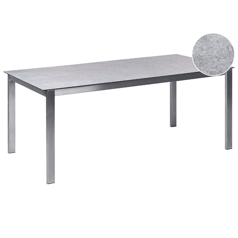 Stół ogrodowy COSOLETO 180 cm 90 cm Szkło Szary
