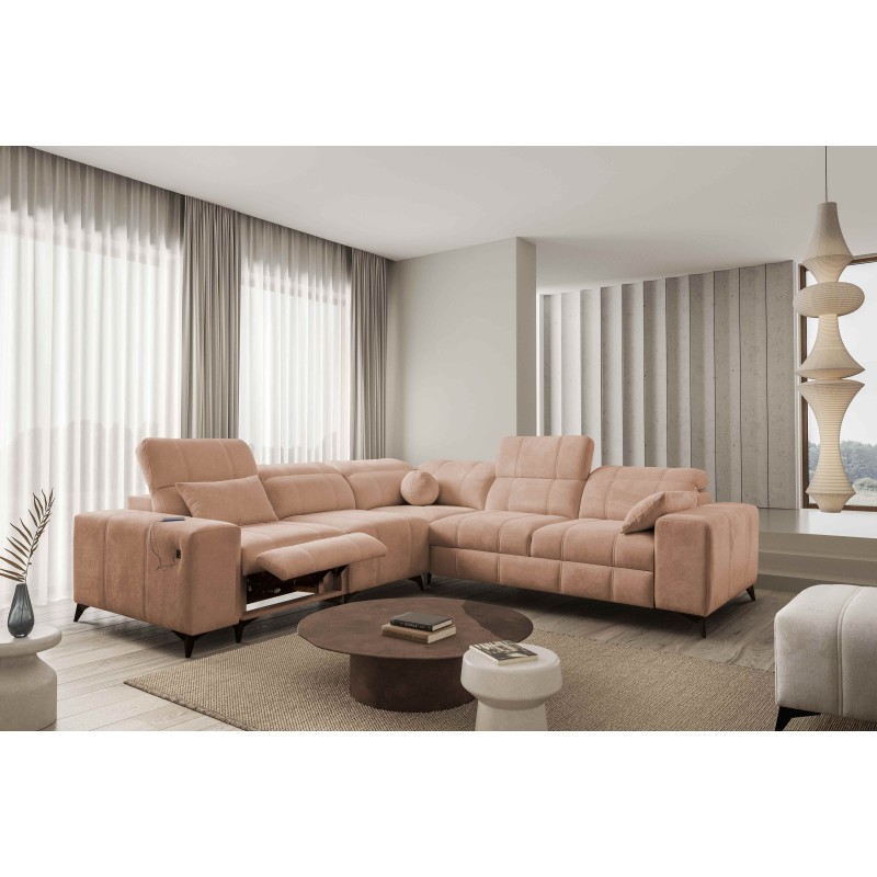 Ballagio III Mix corner sofa with sleeping and relaxation function | Highest quality woven fabric, Spring 1112
