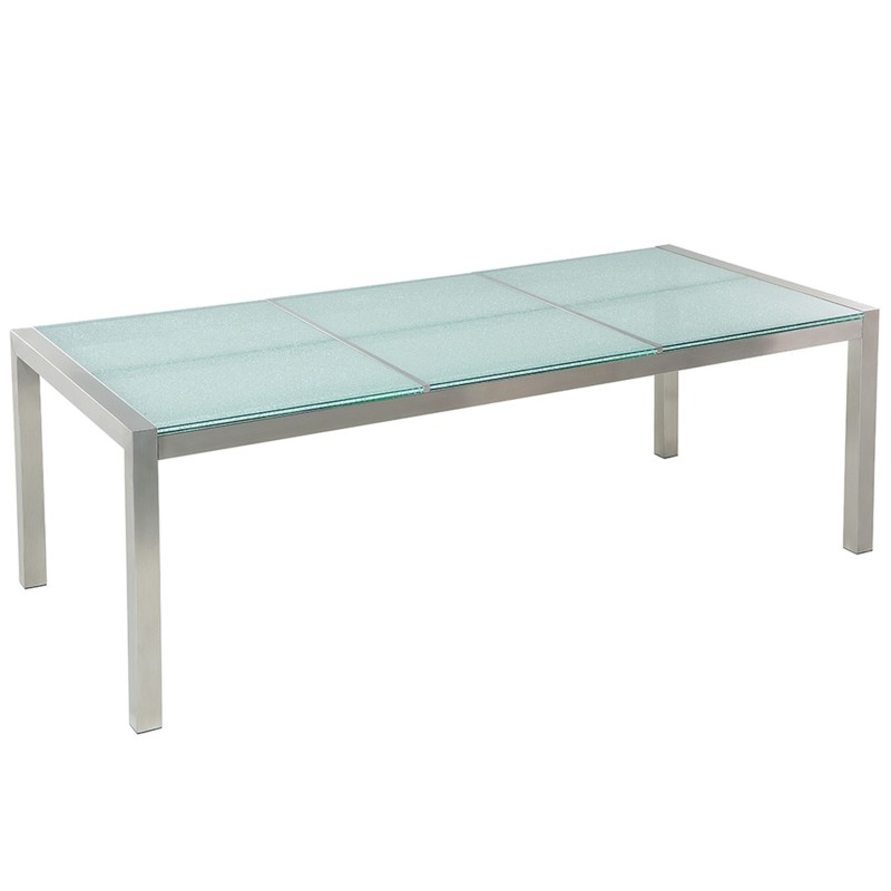Stół ogrodowy GROSSETO 220 cm 100 cm Szkło tłuczone Przezroczysty