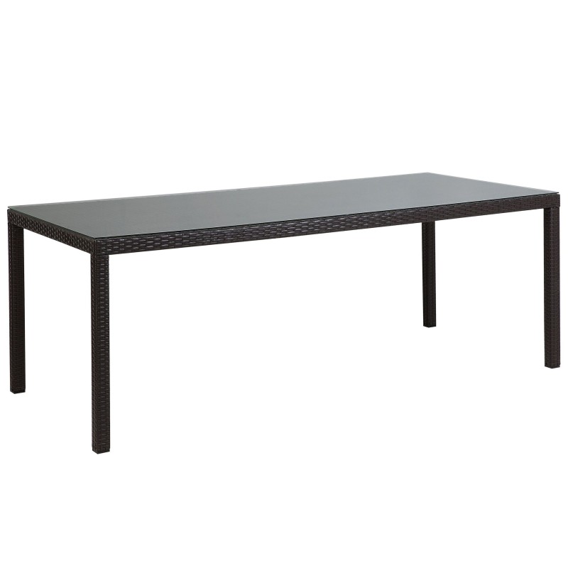 Stół ogrodowy ITALY 220 cm 100 cm Szkło Ciemnobrązowy