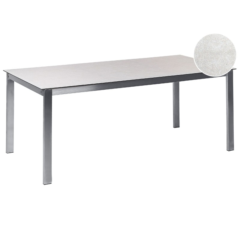 Stół ogrodowy COSOLETO 180 cm 90 cm Szkło Biały