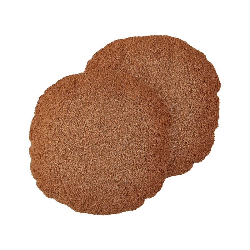Zestaw 2 poduszek dekoracyjnych RUTABAGA Boucle 30 x 30 cm Brązowy Jednolity