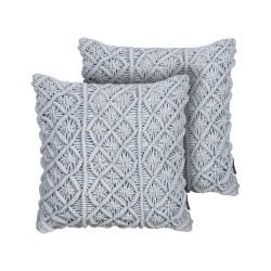 Zestaw 2 poduszek dekoracyjnych GOREME Boucle 45 x 45 cm Niebieski Wzór geometryczny Zestaw 2 poduszek dekoracyjnych GOREME Boucle 45 x 45 cm Niebieski Wzór geometryczny