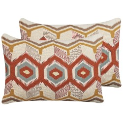 Zestaw 2 poduszek dekoracyjnych MAJRA Bawełna 40 x 60 cm Kolorowy Wzór geometryczny Zestaw 2 poduszek dekoracyjnych MAJRA Bawełna 40 x 60 cm Kolorowy Wzór geometryczny