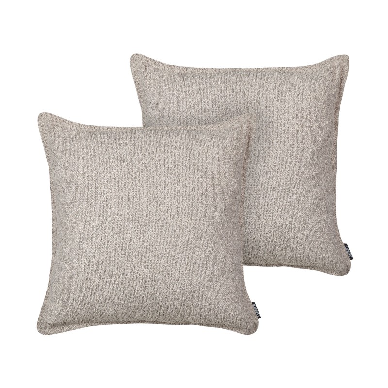 Zestaw 2 poduszek dekoracyjnych SENECIA Boucle 45 x 45 cm Beżowy Jednolity