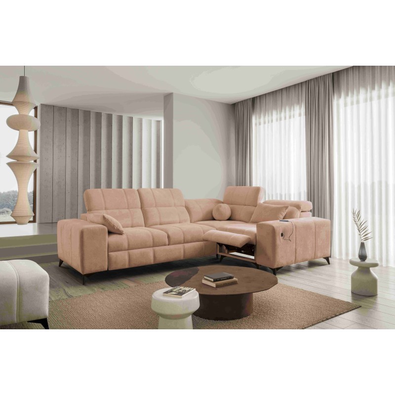 Ballagio II Mix Corner Sofa with Sleeping and Relaxation Function | Best Quality Woven Fabric, Spring 1112