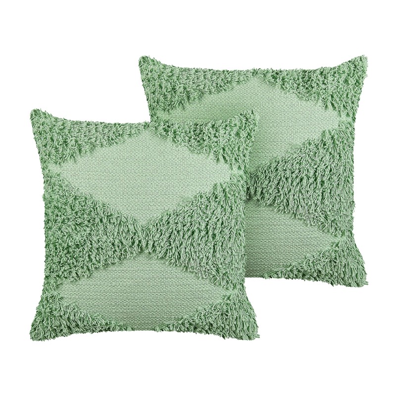 2 poduszki dekoracyjne bawełniane tuftowane 45 x 45 cm zielone RHOEO