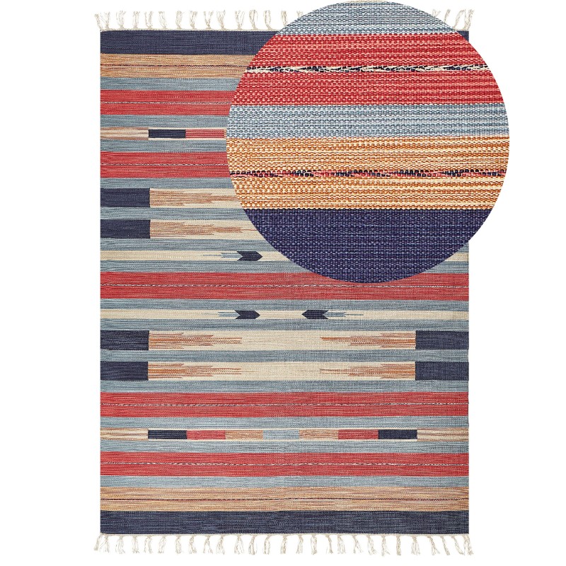 Dywan bawełniany kilim 140 x 200 cm wielokolorowy GANDZAK