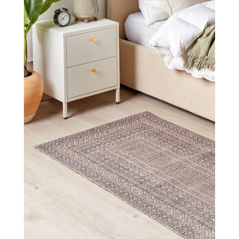 Dywan 80 x 150 cm beżowo-szary BAGLAR Dywan 80 x 150 cm beżowo-szary BAGLAR