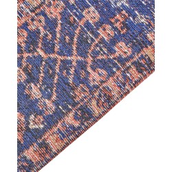 Dywan bawełniany 80 x 300 cm czerwono-niebieski KURIN Dywan bawełniany 80 x 300 cm czerwono-niebieski KURIN