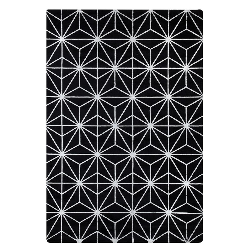 Dywan z wiskozy 140 x 200 cm czarny SIBEL Dywan z wiskozy 140 x 200 cm czarny SIBEL