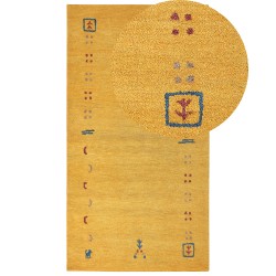 Dywan wełniany gabbeh 80 x 150 cm żółty AKALAN