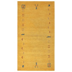 Dywan wełniany gabbeh 80 x 150 cm żółty AKALAN Dywan wełniany gabbeh 80 x 150 cm żółty AKALAN