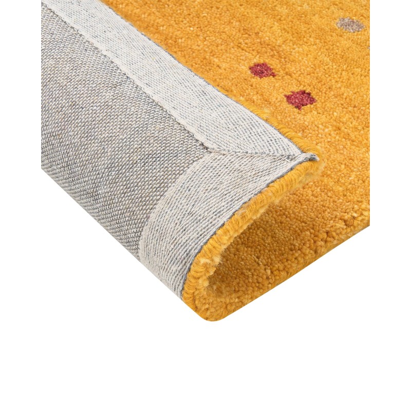 Dywan wełniany gabbeh 80 x 150 cm żółty AKALAN Dywan wełniany gabbeh 80 x 150 cm żółty AKALAN