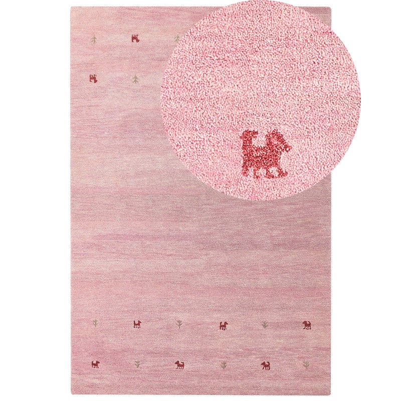 Dywan wełniany gabbeh 200 x 300 cm różowy YULAFI