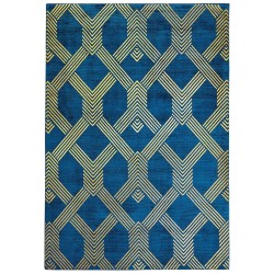 Dywan z wiskozy 160 x 230 cm niebieski VEKSE Dywan z wiskozy 160 x 230 cm niebieski VEKSE