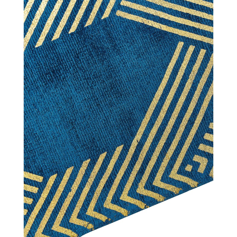 Dywan z wiskozy 160 x 230 cm niebieski VEKSE Dywan z wiskozy 160 x 230 cm niebieski VEKSE