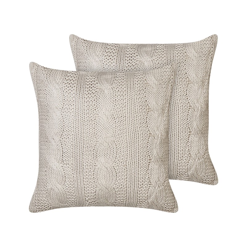 Zestaw 2 poduszek dekoracyjnych CONSTYLIS Bawełna 45 x 45 cm Beżowoszary Jednolity