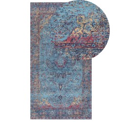 Dywan bawełniany 80 x 150 cm niebieski KANSU Dywan bawełniany 80 x 150 cm niebieski KANSU
